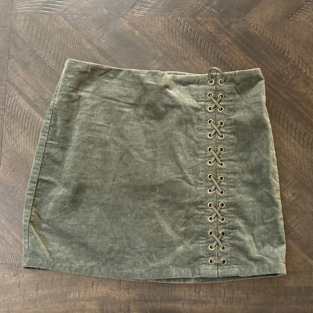 Forever 21 olive Lace-Up Mini Skirt